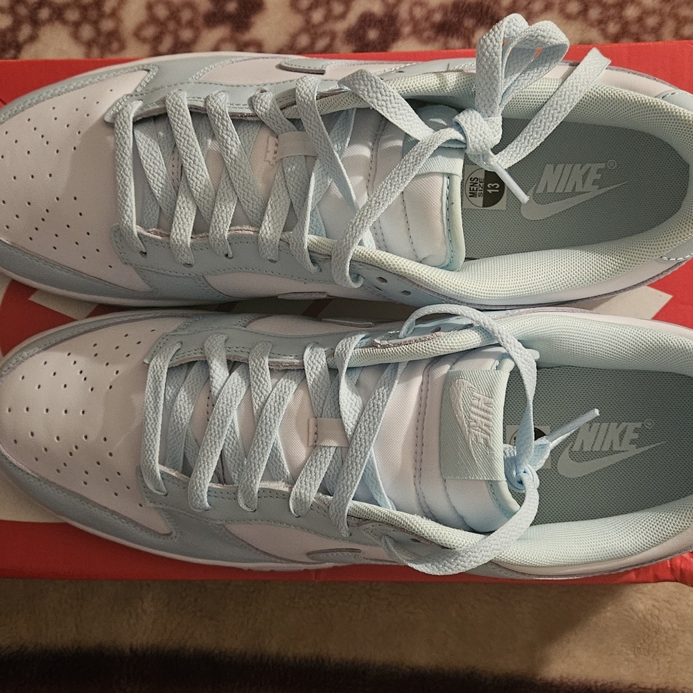 Nike Men's Sneakers - Light Blue and White - Picture 7 of 8